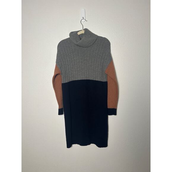 MADEWELL Colorblock Sweater Dress Turtleneck Wool Blend Size Small - Picture 1 of 7